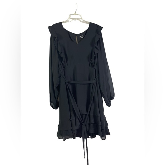 NWT CITY CHIC Pretty Ruffle Dress - black - Picture 2 of 6